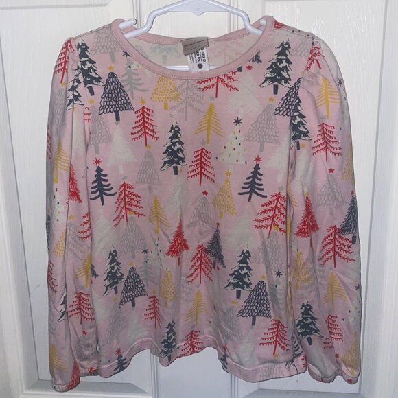 Hanna Andersson Holiday Print Knit Top In Cotton Jersey. Size 6 - Picture 4 of 4